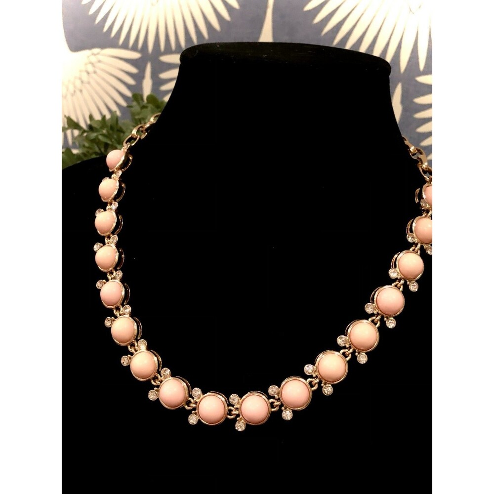 Lee by Lee Angel Women's Pink Cabochon Crystal Capri Collar Necklace NWT 89 PINK
